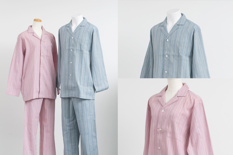 ストライプ楊柳パジャマmade in yokkaichi2枚セット